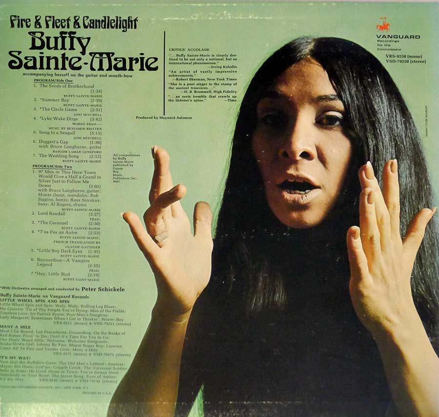 Photo of album back cover BUFFY SAINTE-MARIE - Fire & Fleet & Candlelight