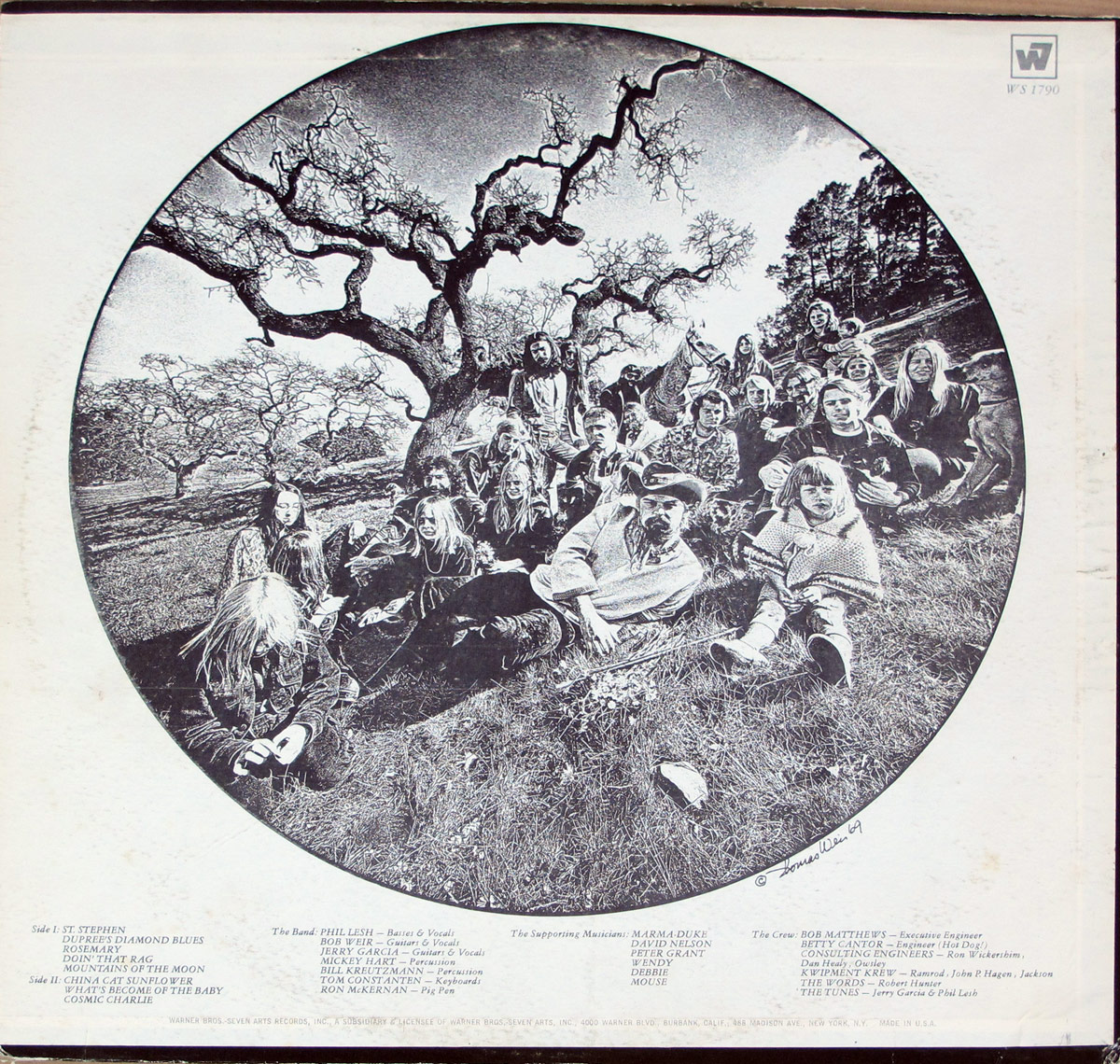 GRATEFUL DEAD - Aoxomoxoa Green Label 12" LP Vinyl Album back cover