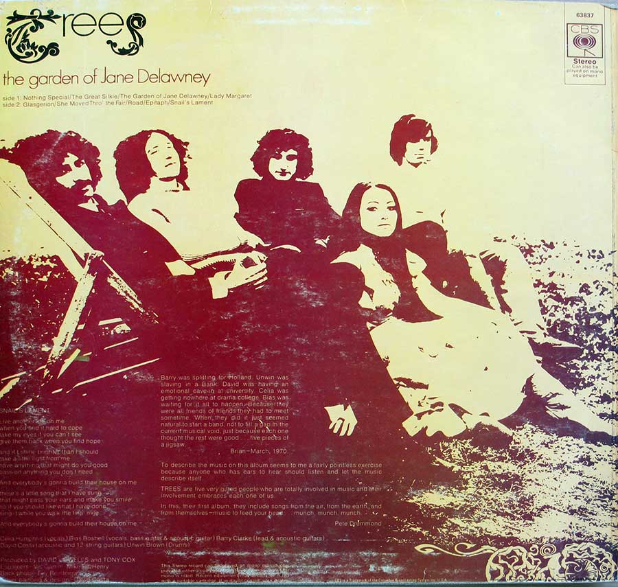 Photo of album back cover TREES - Garden of Jane Delawney