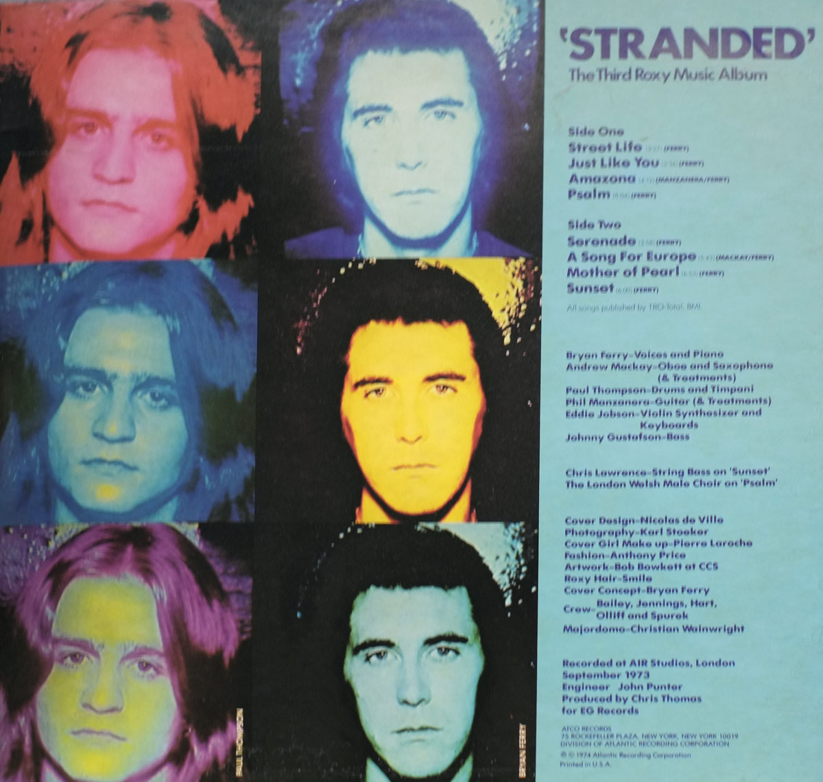 High Resolution Photos of ROXY Music Stranded 