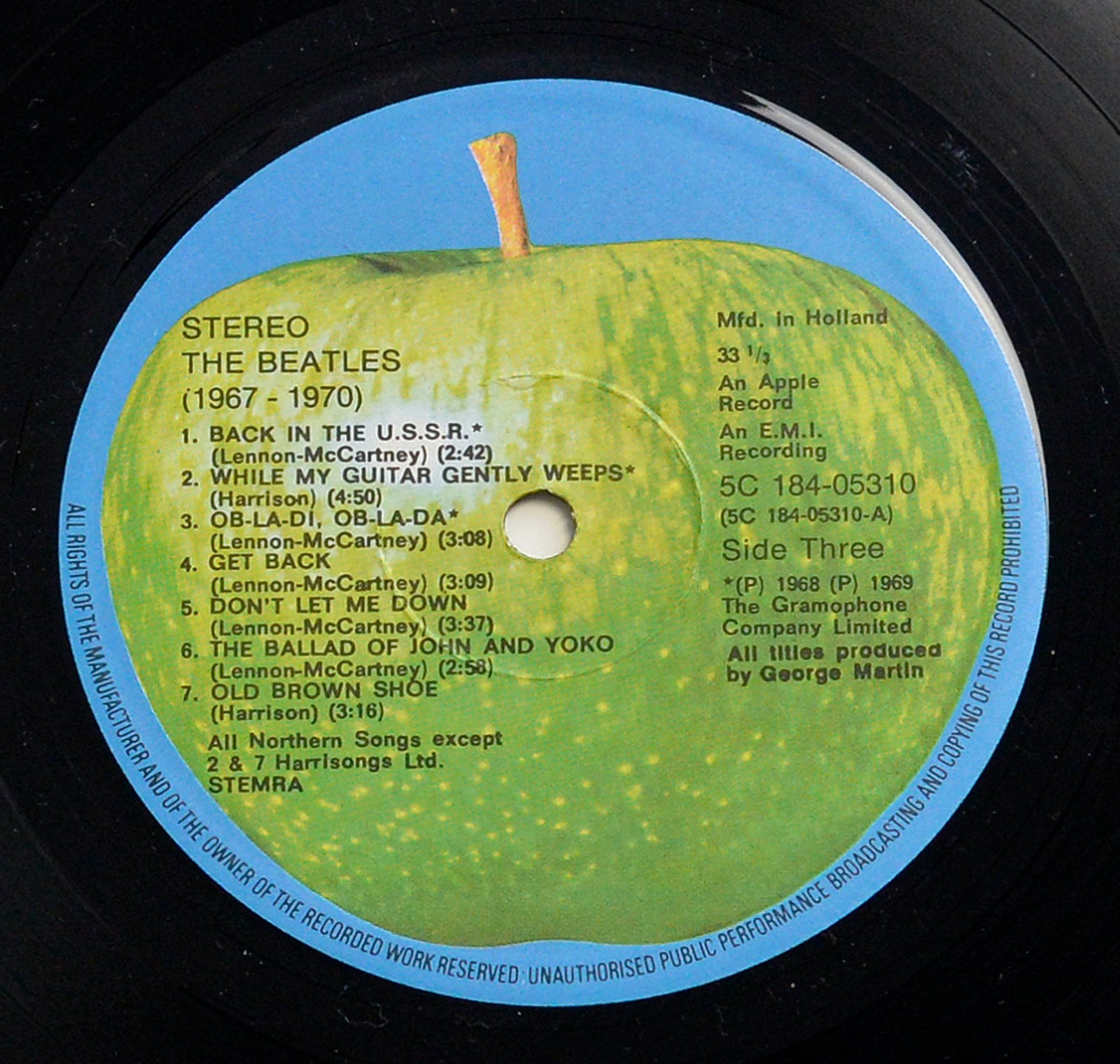 Record Label Side Three
