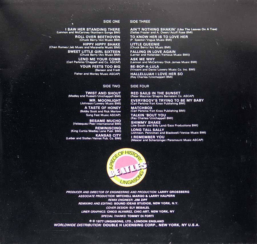 Photo Two of the original custom inner sleeve  BEATLES - Live At The Star-Club in Hamburg 1962 12" Vinyl LP Album