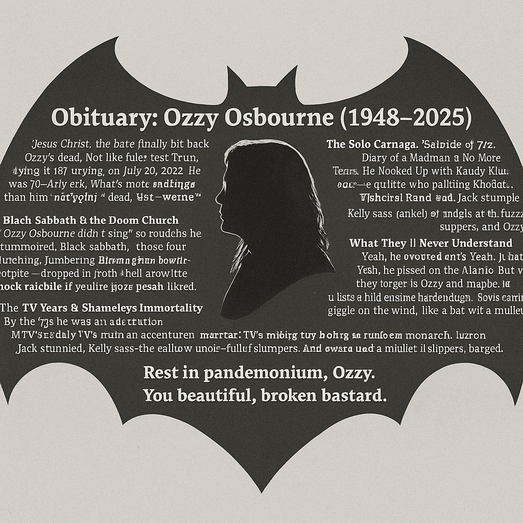 Bat-shaped tribute to Ozzy Osbourne