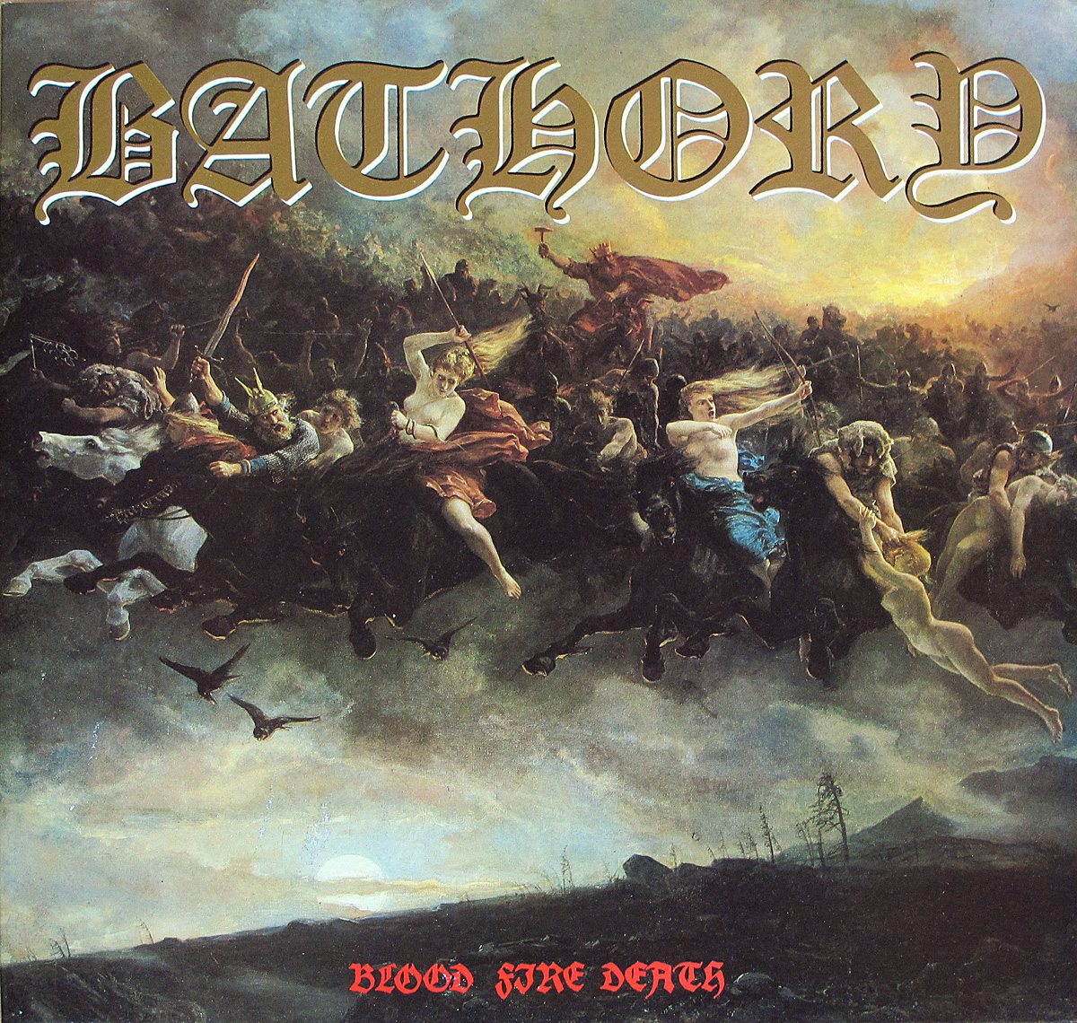 Album Front Cover Photo of BATHORY BLOOD FIRE DEATH FOC GATEFOLD RARE FRANCE incl lyrics sheet 