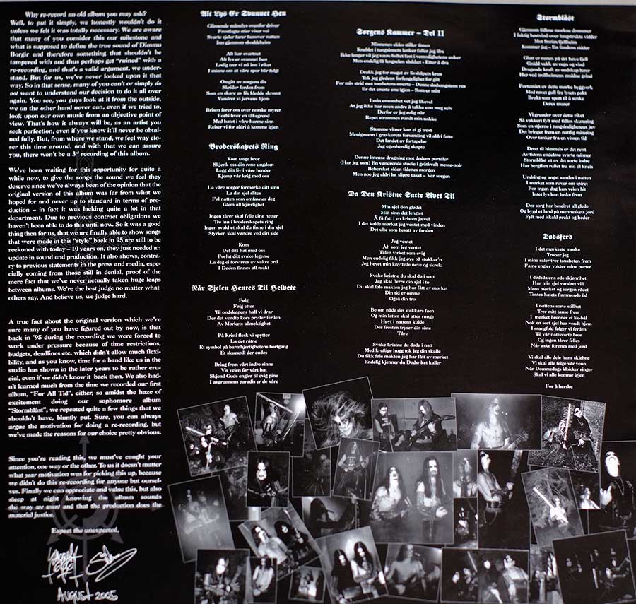 DIMMU BORGIR - Stormblast Nuclear Blast Records 12" LP Vinyl Album
 custom inner sleeve