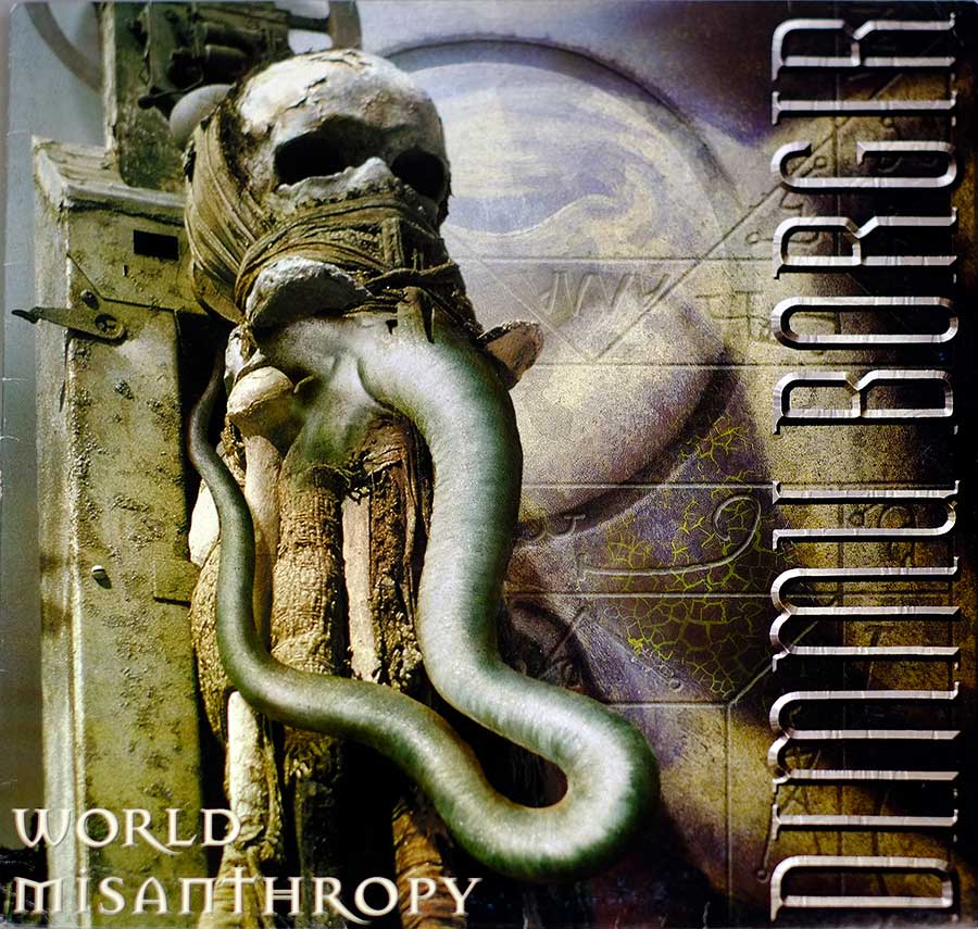 DIMMU BORGIR - World Misanthropy, White Green Streaked Colour Splatter 12" LP Vinyl Album front cover https://vinyl-records.nl