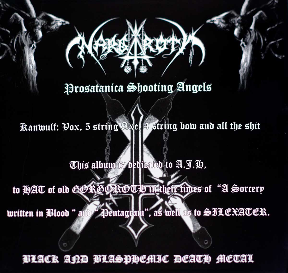 Inner Sleeve   of "NARGAROTH - Prosatanica Shooting Angels" Album