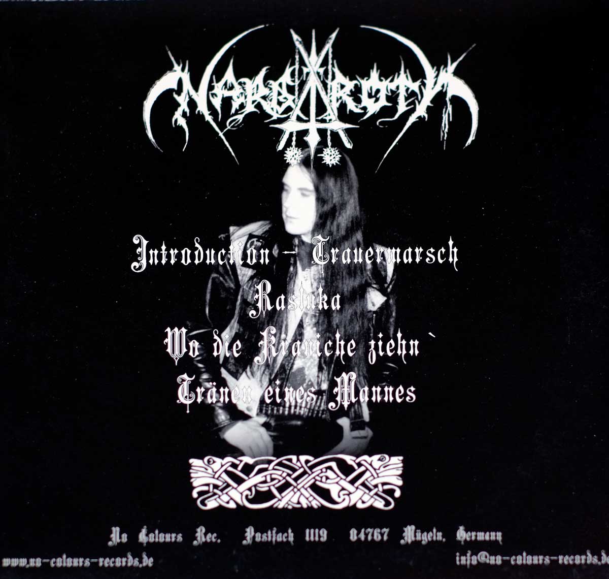 Album Back Cover  Photo of "NARGAROTH - Rasluka Part I white vinyl "Album Back Cover  Photo of "NARGAROTH - Rasluka Part I white vinyl "