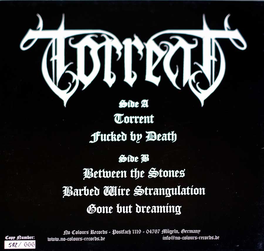 Photo of album back cover TORRENT - Between The Stones