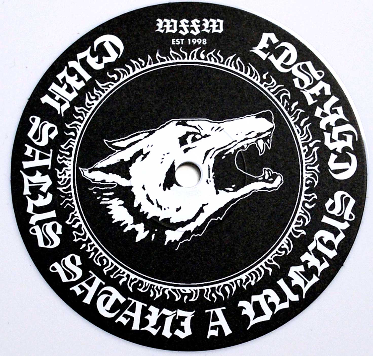 Photo of record label of WATAIN - Sworn To The Dark White Vinyl 