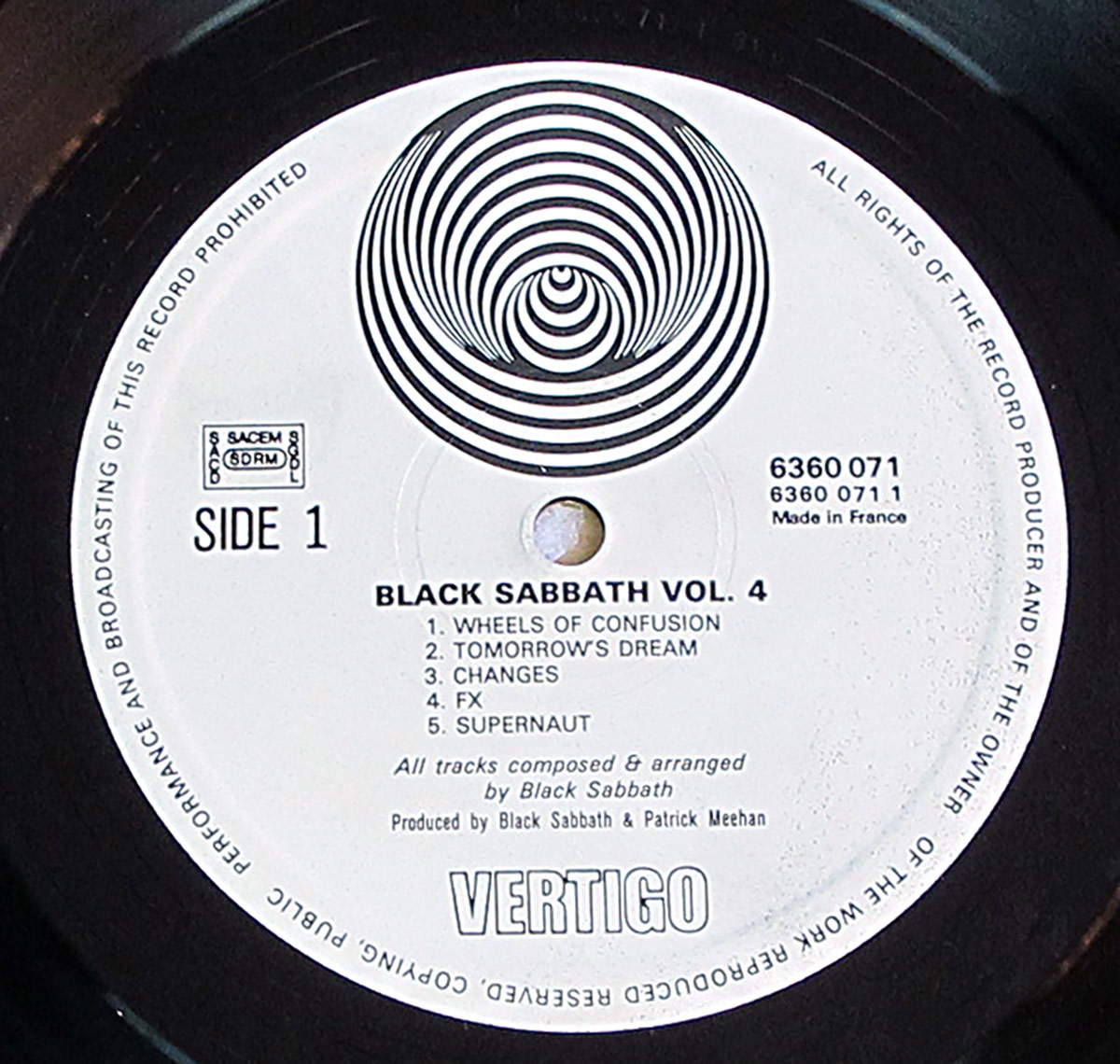 High Resolution Photo BLACK SABBATH - Vol 4 ( France ) 