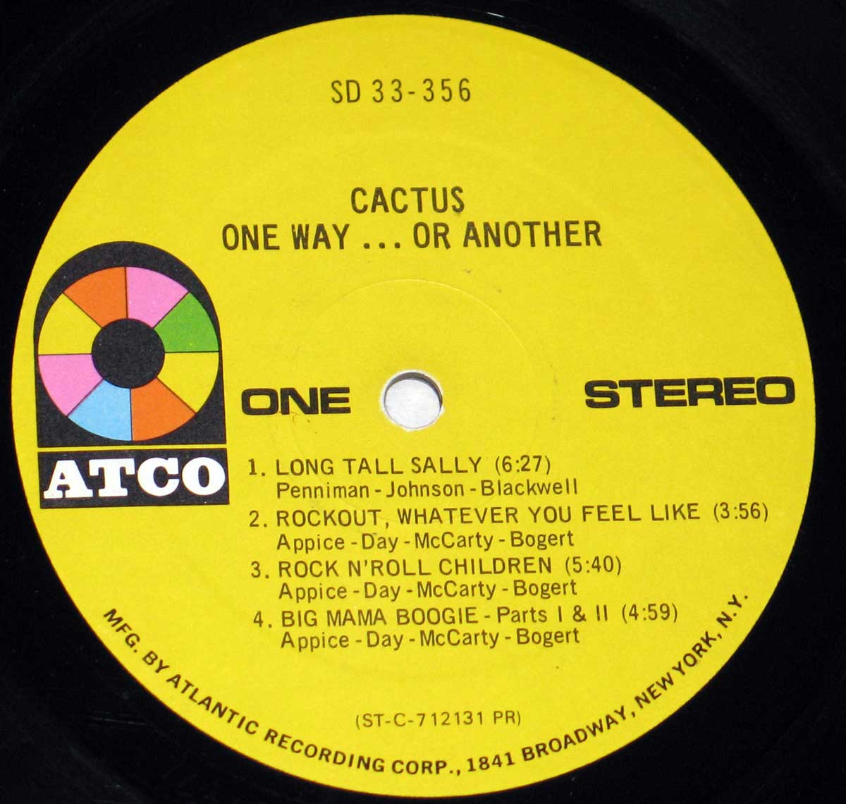 large hires Photo of the Yellow ATCO Record Label with Catalognr: SD 33-356 