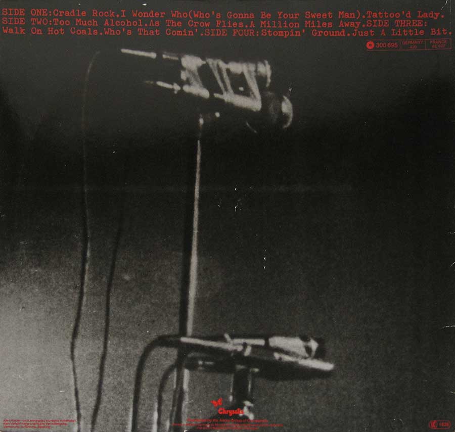 Photo of album back cover RORY GALLAGHER - Irish Tour '74 2LP