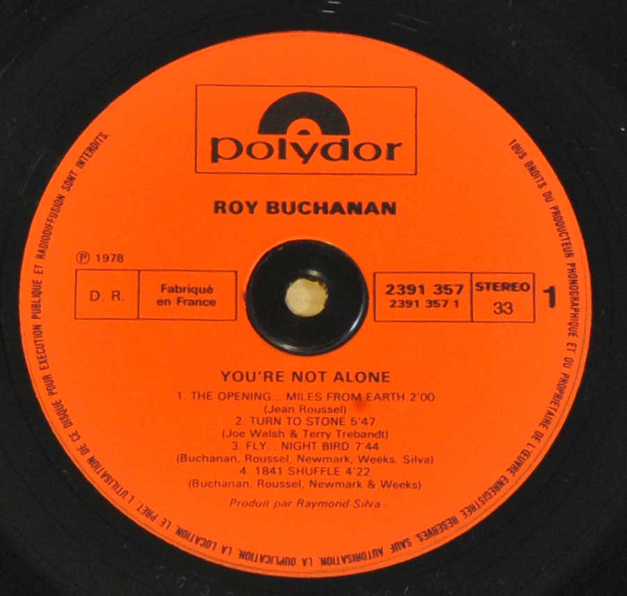 "You're Not Alone" Record Label Details: Polydor 2391 357 Fabrique en France 