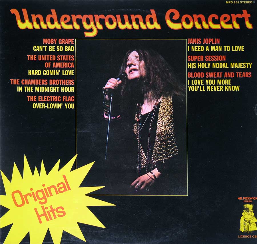 Album Front cover Photo of VA - Underground Concert (1975, France) - 12" Vinyl LP Album https://vinyl-records.nl/
