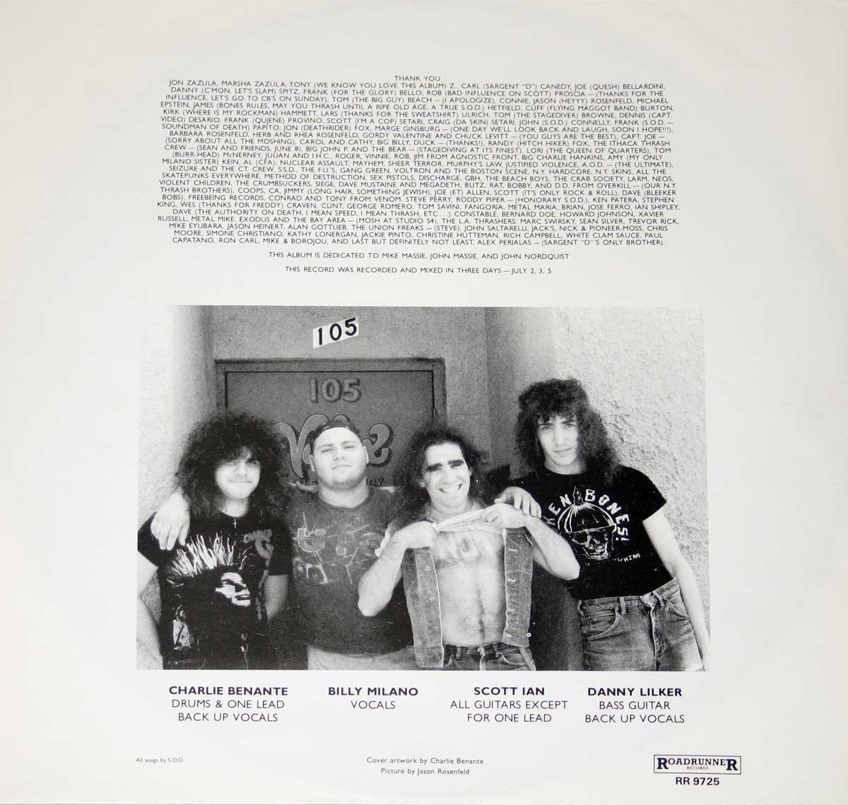 High Resolution Photo  of the  Original Custom Inner Sleeve (OIS) #1 of SOD - Speak English Die https://vinyl-records.nl