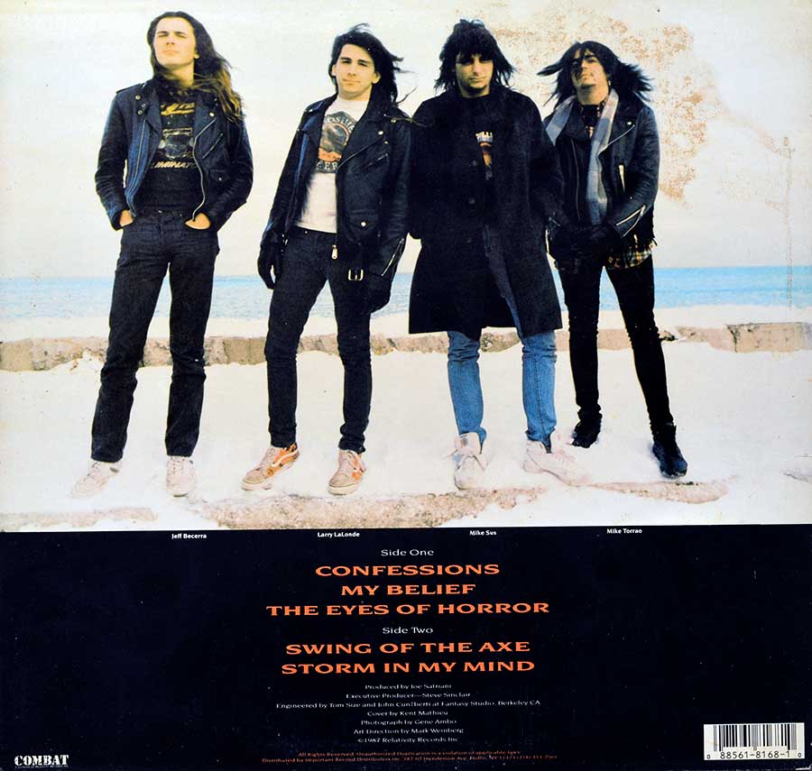 POSSESSED - The Eyes of Horror USA Combat 12" Vinyl LP Album 
 back cover