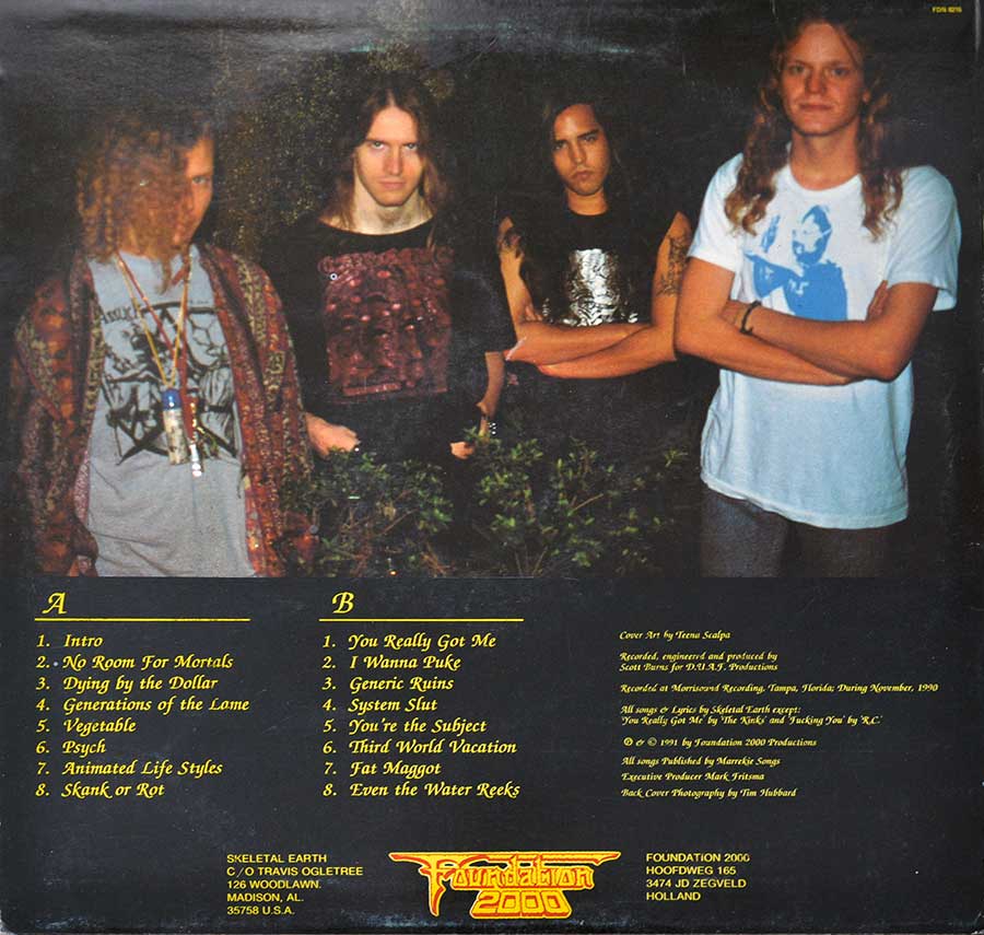 Photo of album back cover SKELETAL EARTH - Eulogy for Dying Fetus 