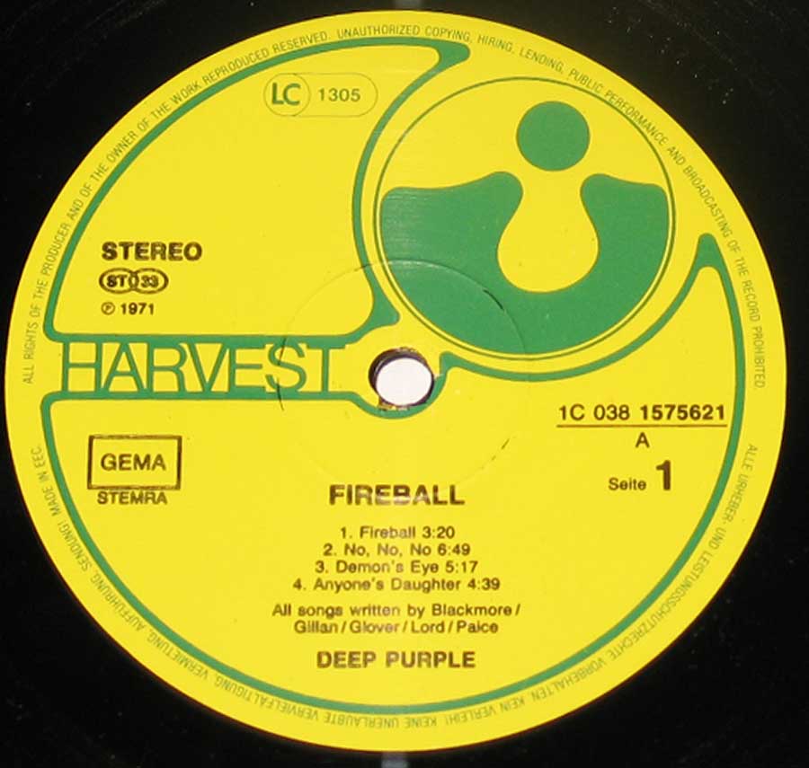 High Resolution #2 Photo DEEP PURPLE Fireball Germany 