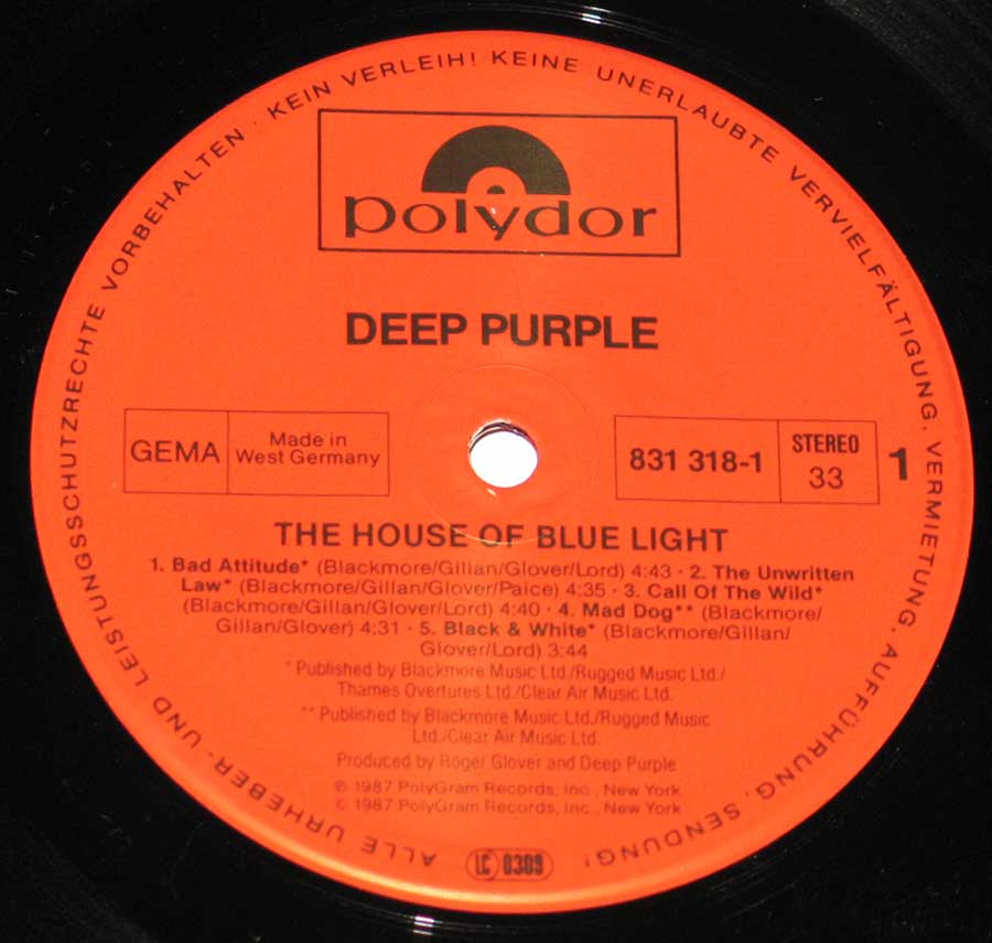High Resolution # Photo DEEP PURPLE House Blue Light Germany 