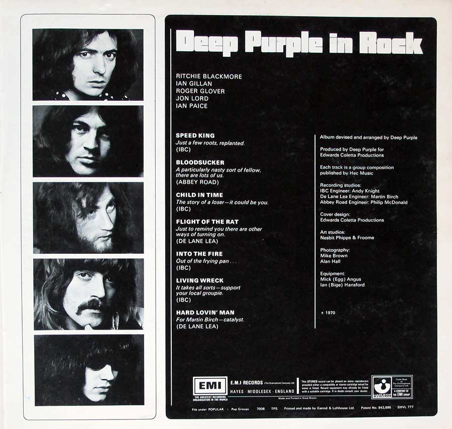 High Resolution #4 Photo DEEP PURPLE In Rock UK 