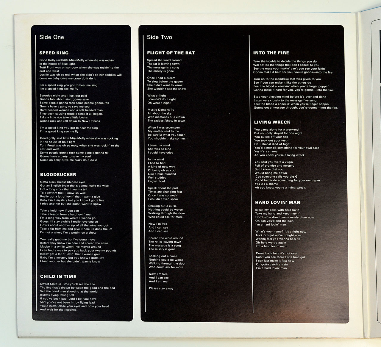 High Resolution Photo of the Inside Page of the Gatefold Cover Side One of DEEP PURPLE - In Rock (Netherlands) https://vinyl-records.nl