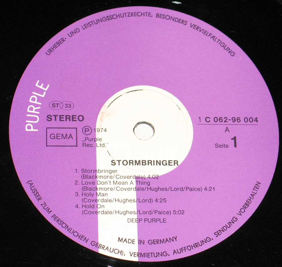High Resolution #3 Photo DEEP PURPLE Stormbringer Import Germany 