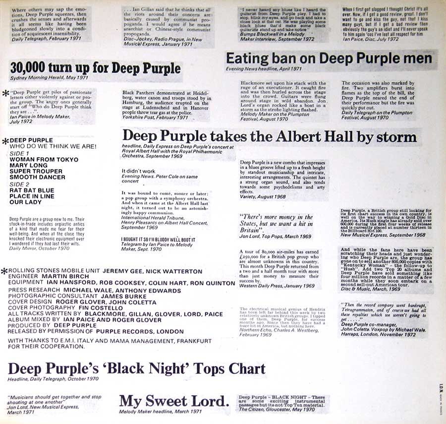High Resolution Photo Deep Purple Who Do We Think We Are France 