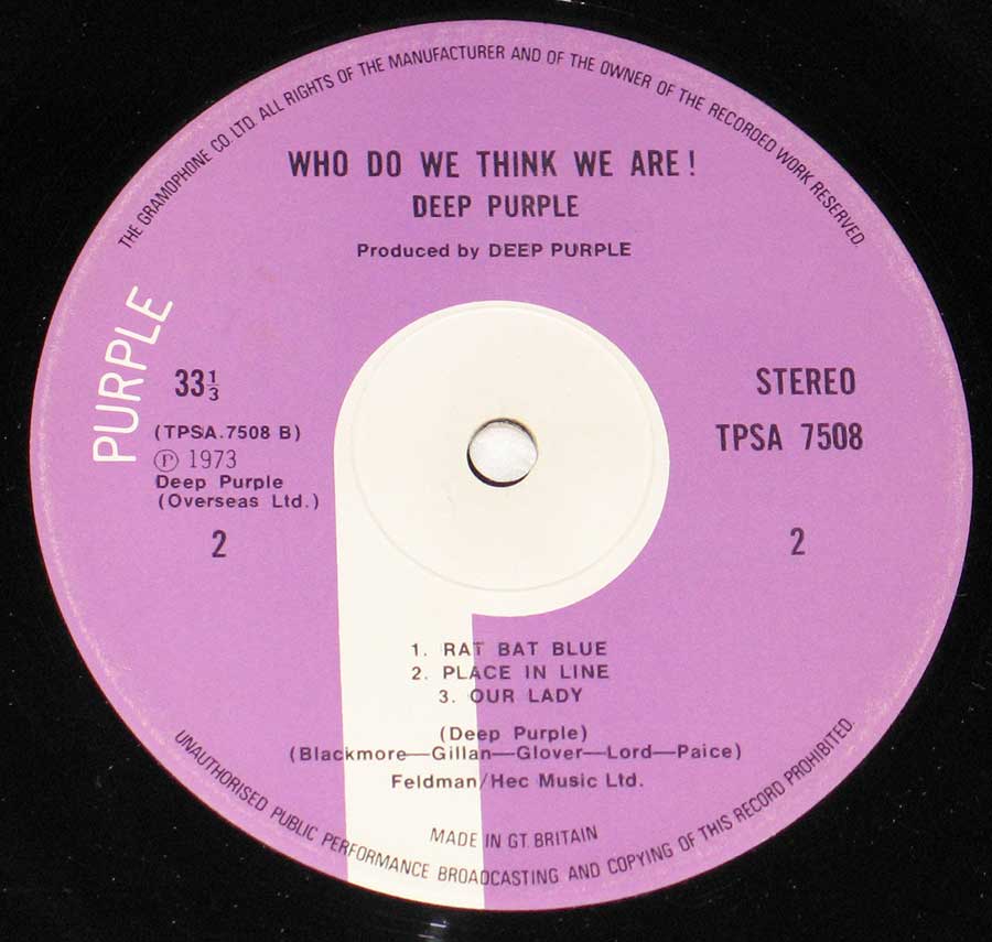 High Resolution Photo deep purple who do we think we are gb 