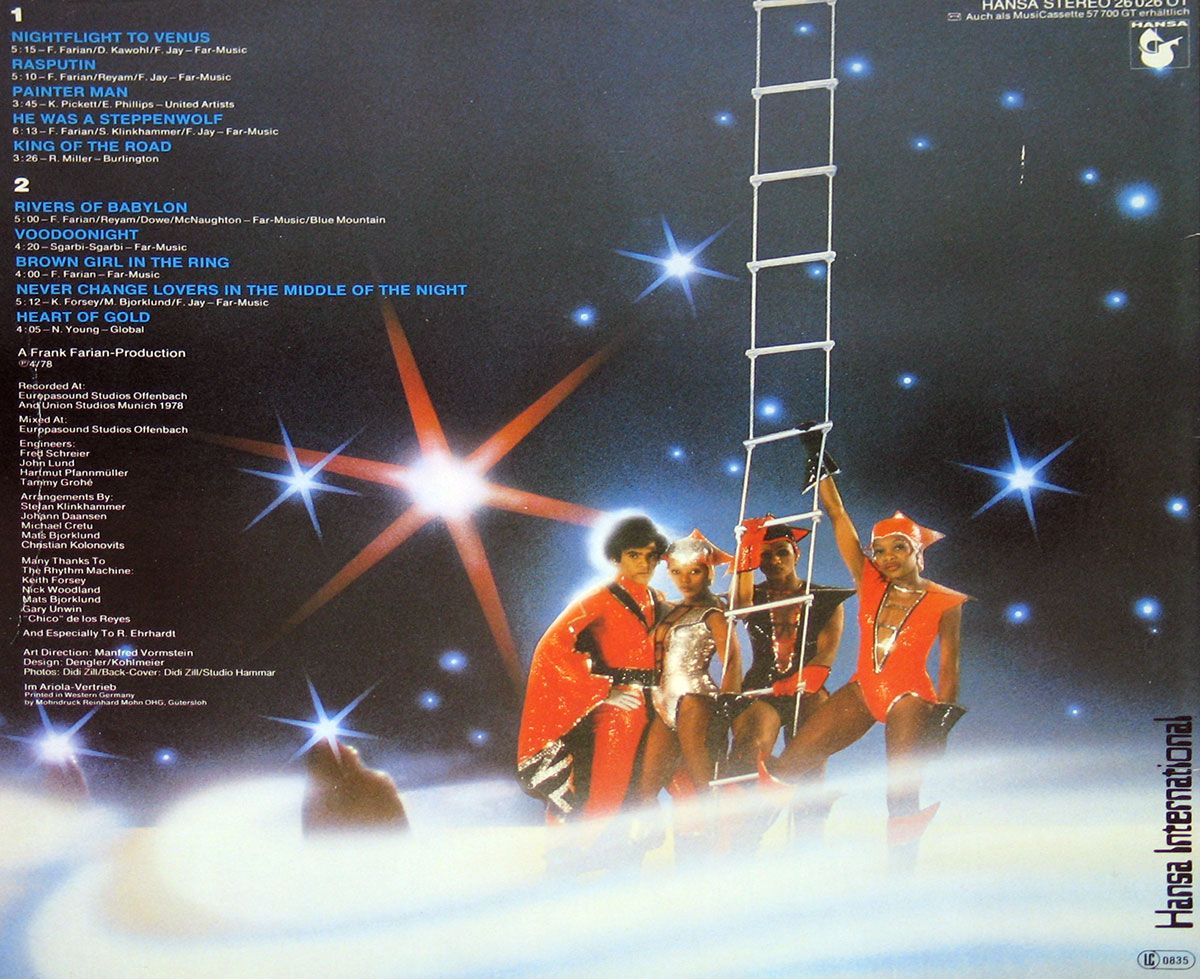Photo of "Nightflight to Venus" Album's Back Cover   
