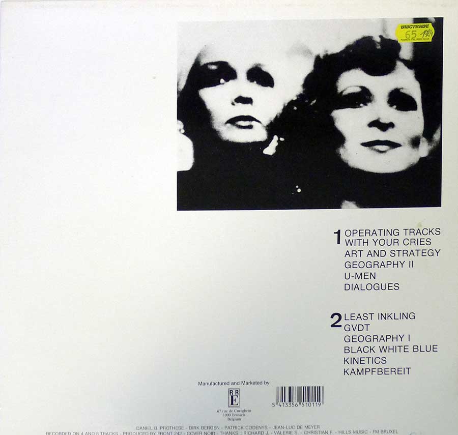FRONT 242 - Geography 12" LP VINYL Album back cover