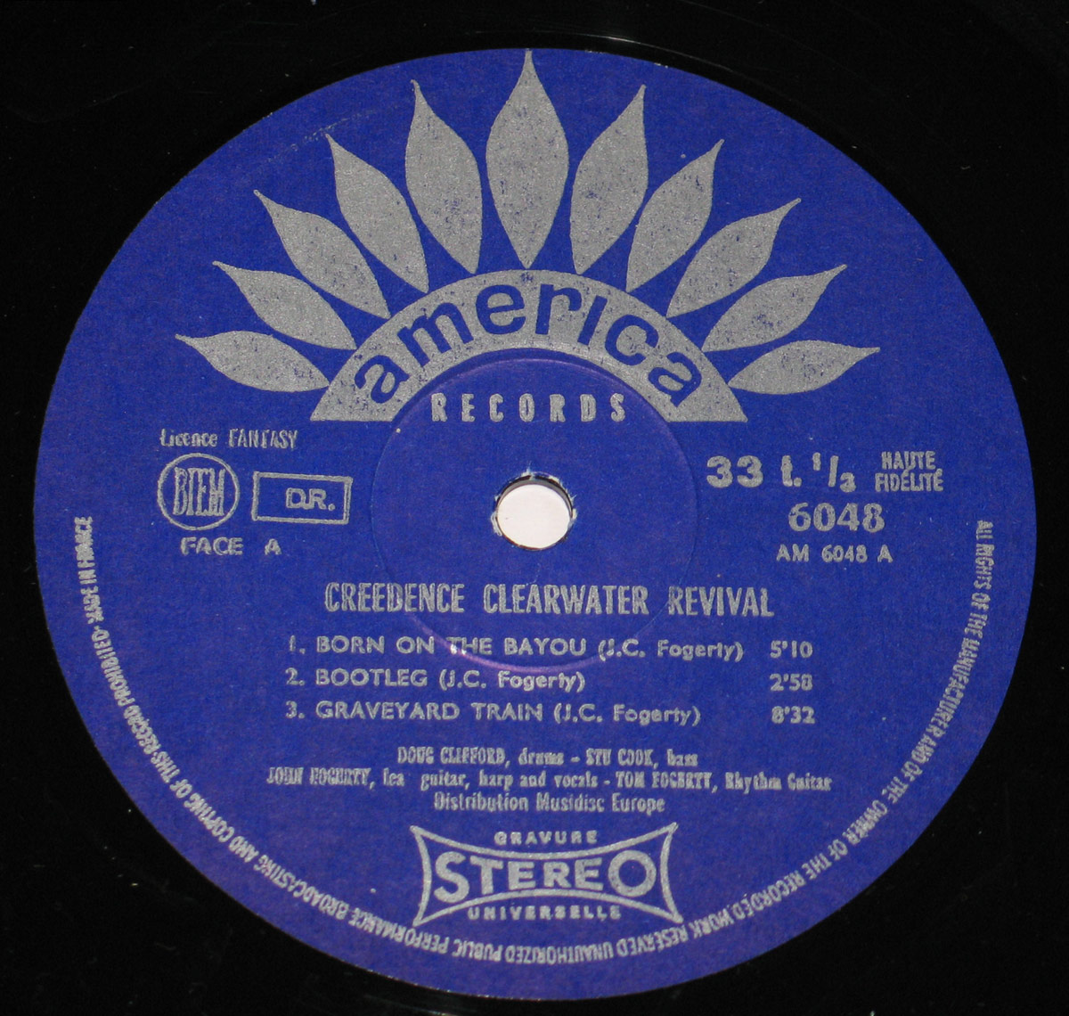 "Proud Mary Bayou Country" Dark Blue Colour America Records Record Label Details: America Records AM 6048 