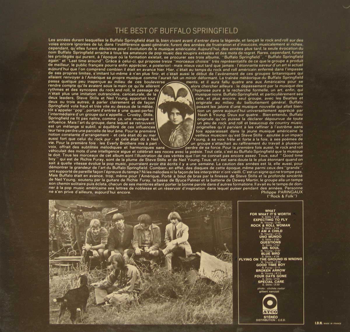 Photo of album back cover BUFFALO SPRINGFIELD - Best of Buffalo Springfield 