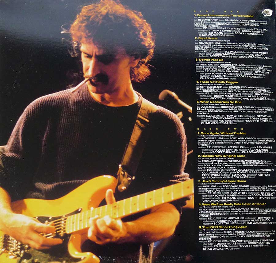 FRANK ZAPPA - Guitar 12" 2LP Vinyl Album inner gatefold cover