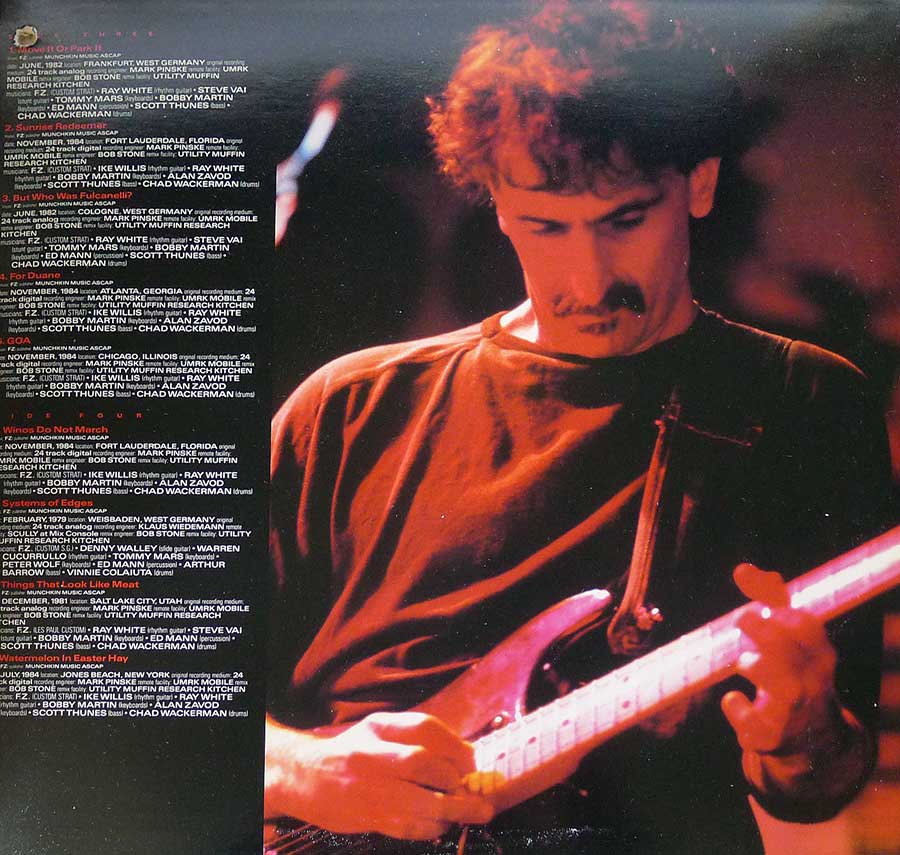 FRANK ZAPPA - Guitar 12" 2LP Vinyl Album inner gatefold cover