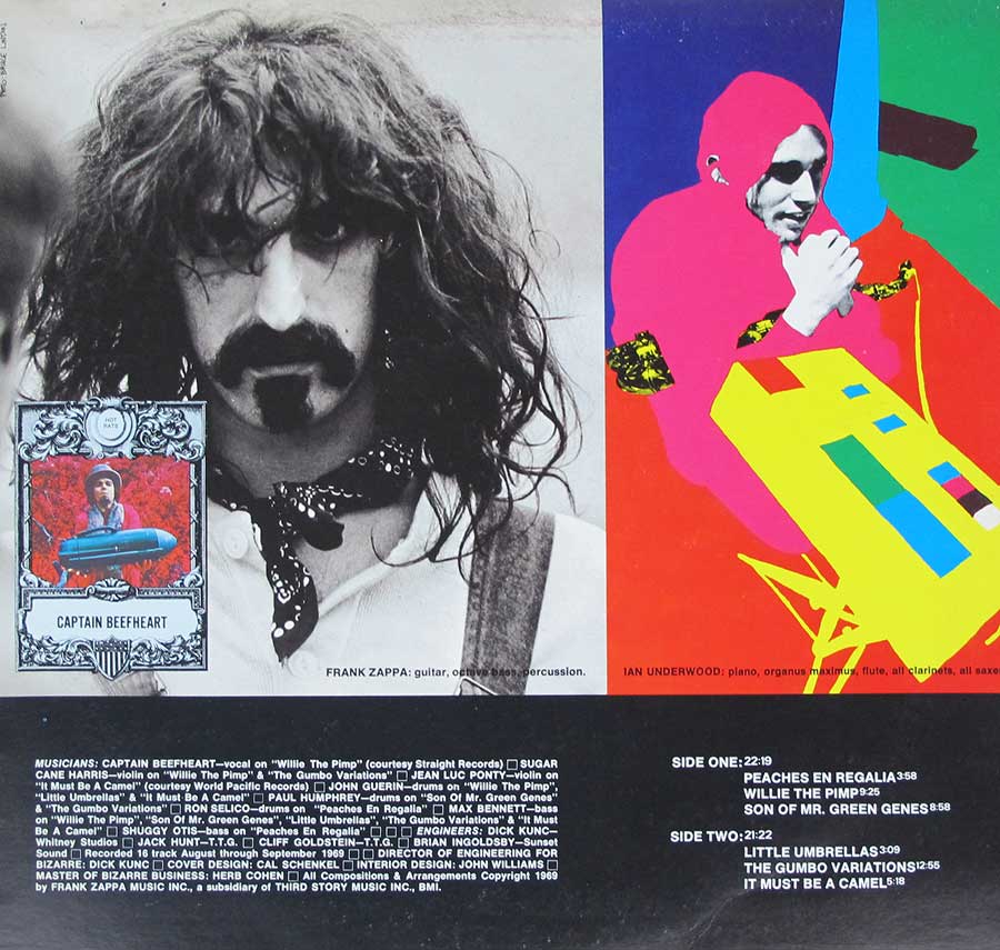FRANK ZAPPA - Hot Rats Gatefold German Release 12" LP Vinyl Album inner gatefold cover