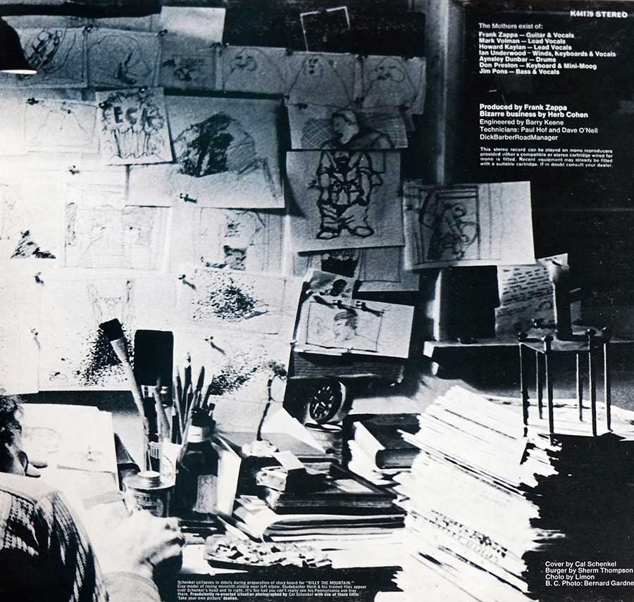 Photo of the right page inside cover LAS MOTHERS ( Of Invention ) - Just Another Band From L.A. UK  