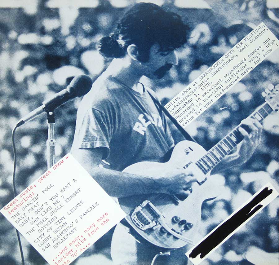 Photo of album back cover FRANK ZAPPA - Saarbrucken 1978 Unofficial 2LP Vinyl Album