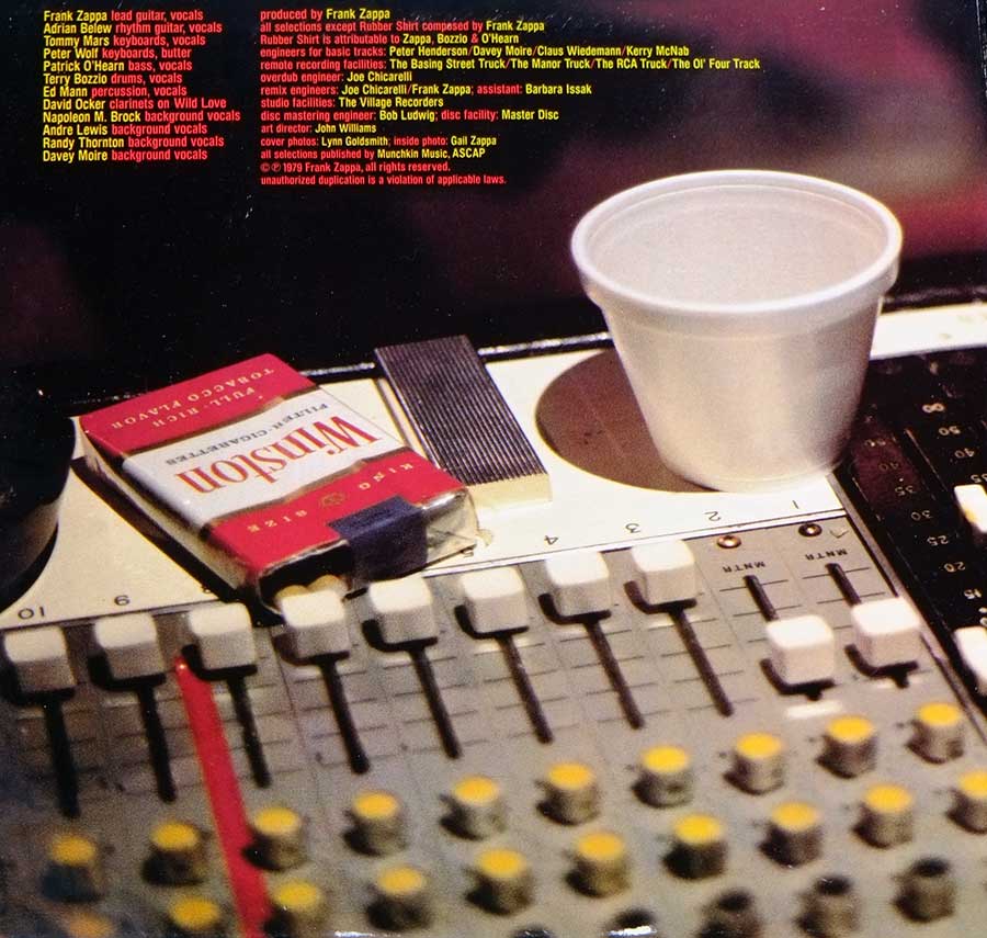 FRANK ZAPPA - Sheik Yerbouti Holland Release Gatefold 2LP 12" VINYL Album inner gatefold cover