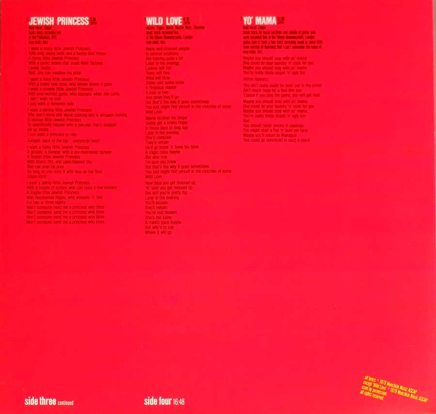 FRANK ZAPPA - Sheik Yerbouti Holland Release Gatefold 2LP 12" VINYL Album custom inner sleeve