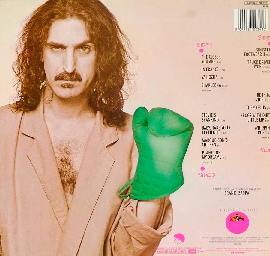 FRANK ZAPPA - Them Or Us France Release Gatefold 12" 2LP VINYL Album
 back cover