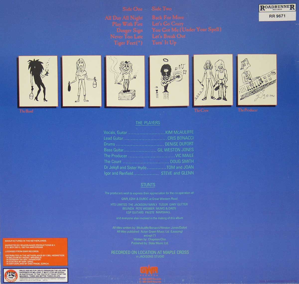 High Resolution Photo Album Back Cover of Girlschool - Nightmare at Maple Cross https://vinyl-records.nl