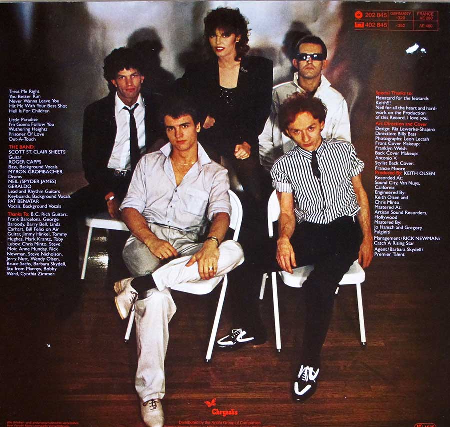 Album Back Cover  Photo of "PAT BENATAR - Crimes of Passion"