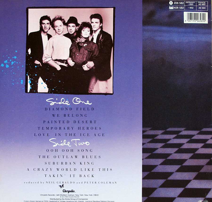 Album Back Cover  Photo of "PAT BENATAR - Tropico"