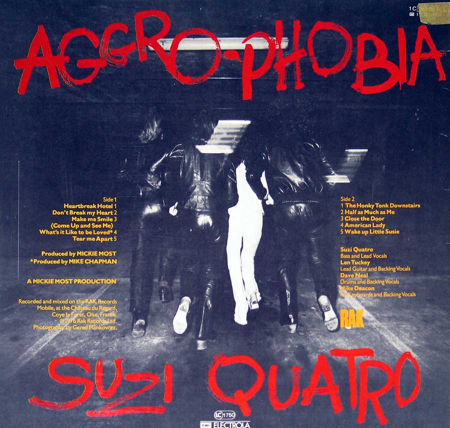 Photo of album back cover SUZI QUATRO - Aggro-Phobia