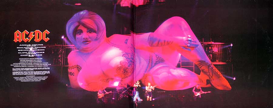 Photo of the inside cover AC/DC - Live Special Collector's Edition Sexy Inner Cover 2LP 