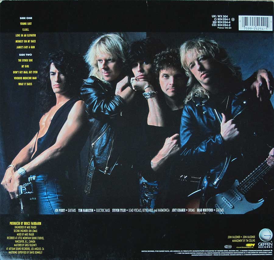 Photo of album back cover AEROSMITH - Pump 