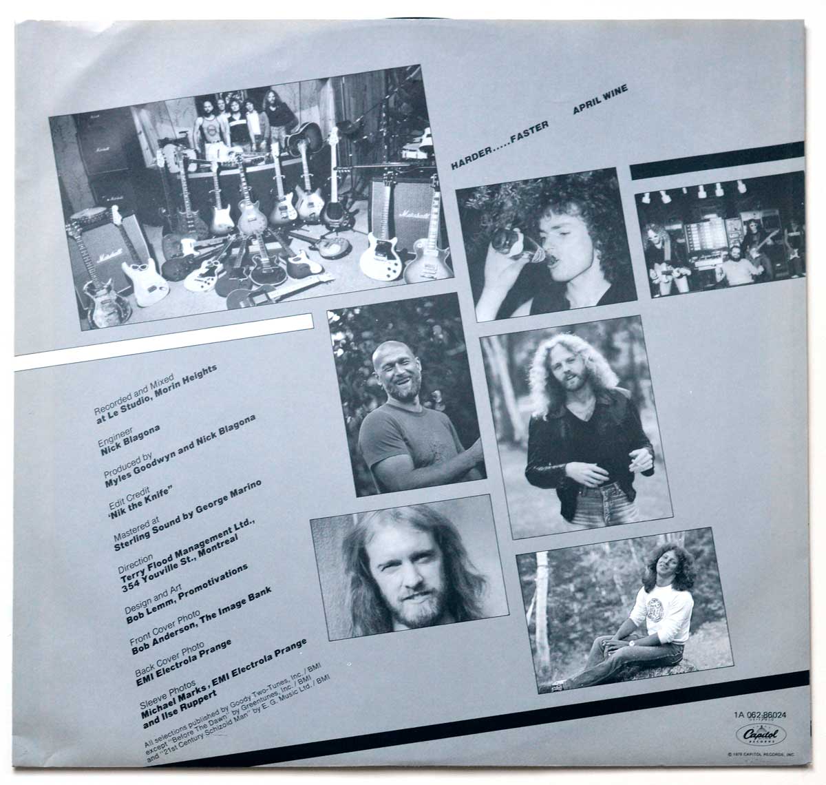 Photo of album back cover APRIL WINE – Harder.....Faster 