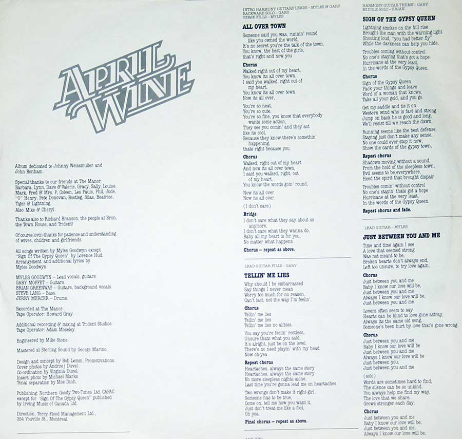 Inner Sleeve   of "The Nature of the Beast" Album 