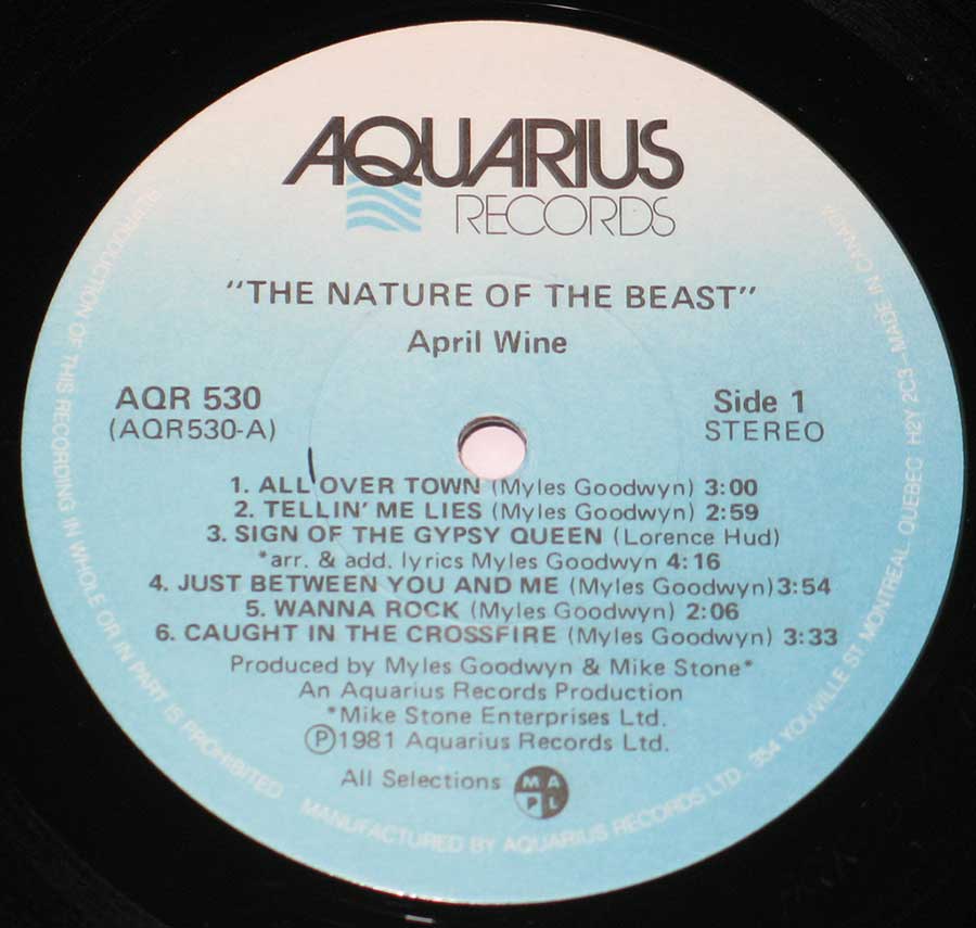 Close-up Photo of "The Nature of the Beast" Record Label  